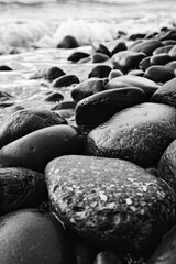 Obraz premium Small pebbles and rock background