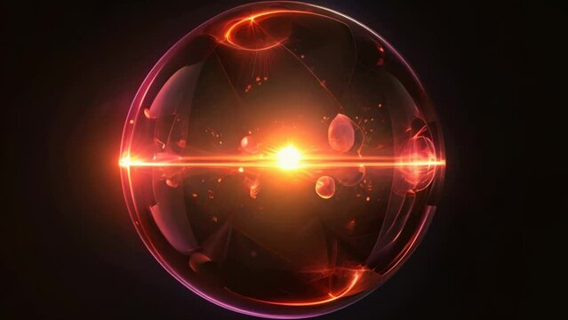 Animation of a glas ball with lights inside
