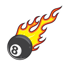billiard ball fire vector art illustration design