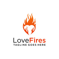 Love and fire the power of love logo design