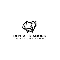 Creative diamond and dental logo vector illustration