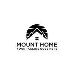 Mountain and home design logo vector template