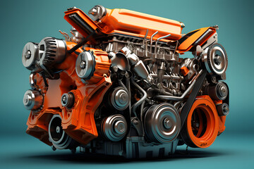 Obraz premium mechanical engine, motor, engine block, speed, mechanical engine, car engine