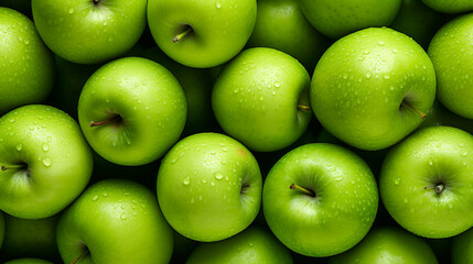 Fresh raw green apples healthy fruit background