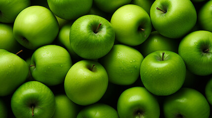 Fresh raw green apples healthy fruit background