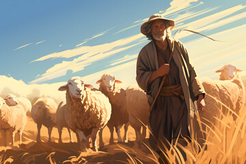 sheep, shepherd, farrm, working wqith sheep