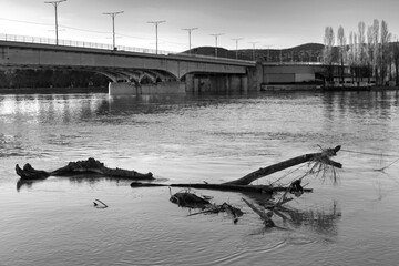 Flooding 2023 river Danube Budapest Hungary Europe