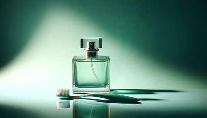 Elegant Perfume Bottle and Toothbrush

