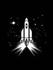 Fototapeta premium Rocket Launch: Journey to the Stars Logo Design
