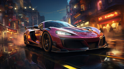Thrilling City Streets: Experience the Excitement of High-Speed Racing and Blazing Fast Cars in the...