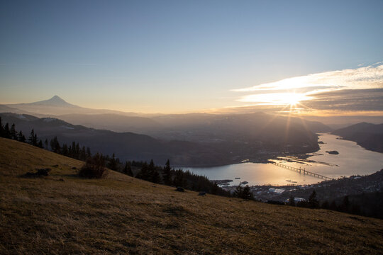 sunset over the Columbia Gorge