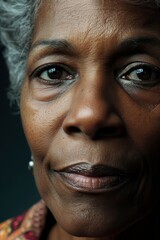 Fototapeta premium Black woman, closeup