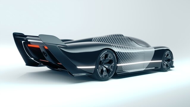 3D rendering of a brand-less generic concept racing car	