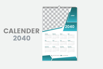 Attractive and simple minimal calendar vector template.