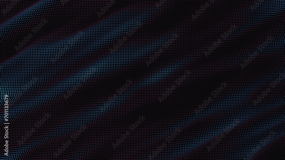 Aufkleber waves of colorful points. digital data splash of point array. futuristic smooth glitch ui element
