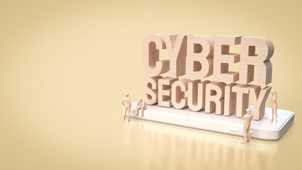 The cyber security for technology and it concept 3d rendering..