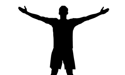 Silhouette of a football player. Minimalist illustration
