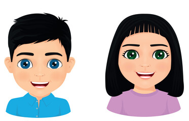 portrait of cute girl and boy