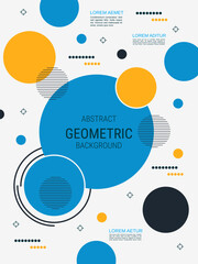 Modern trendy flyer vector design illustration. White background with abstract geometric style elements. Design for booklet, brochure cover, annual report