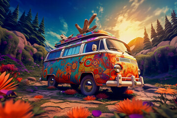 Vintage Hippie Van Vibes