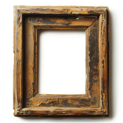 Vintage Grunge Rectangle Picture Frame Clipart on Plain White Background