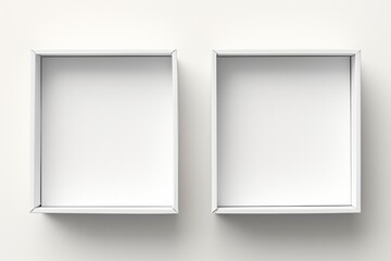 An open and a closed white magnetic cardboard box, neatly arranged on a white background, each with an area for a blank, clear label