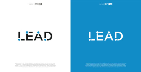 letter LEAD vector wordmark logo typography.A sophisticated wordmark logo embodying elite leadership, representing prestige and exclusivity.