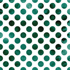 Dark Green Watercolor Textured Polka Dot Circle Patterns For Background, Wallpaper