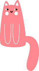 Cat Sitting Abstract Doodle