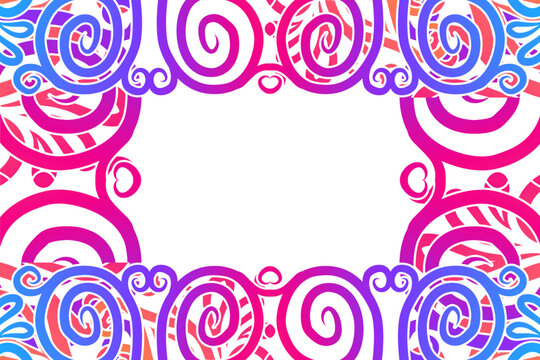Luxurious frame vector design with aesthetic batik ethnic dayak flowers line art pattern