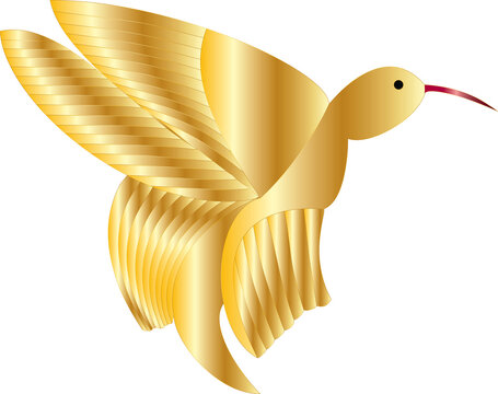 gold ribbon isolated on white