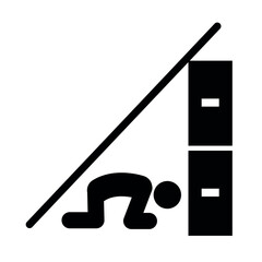 earthquake life triangle in office icon