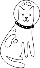 Cat Astronaut Outline