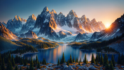 Breathtaking Alpine Sunrise - 701144873