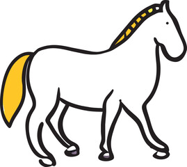 coloring page for adults, mandald horse image, white background, clean line art fine line art-ar 23, icon doodle fill