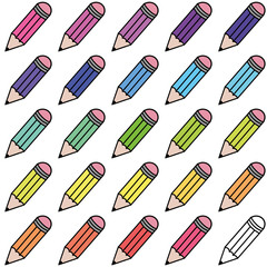 Iconos de lápices de multiples colores