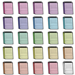 Iconos de libretas de notas de múltiples colores