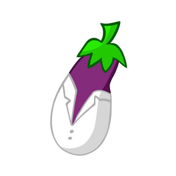 Eggplant cartoon vector doctor character