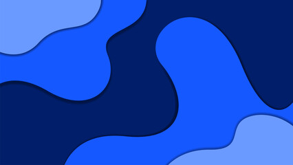 Abstract curvy blue papercut style background with soft and modern color combination	