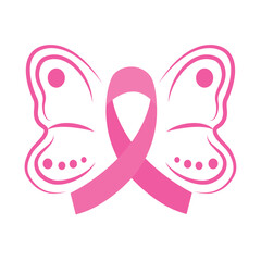 world cancer day butterfly and ribbon