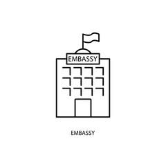 embassy concept line icon. Simple element illustration. embassy concept outline symbol design.