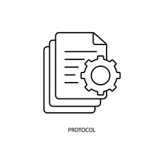 protocol concept line icon. Simple element illustration. protocol concept outline symbol design. - obrazy, fototapety, plakaty