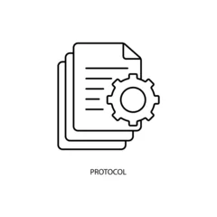 Fotobehang protocol concept line icon. Simple element illustration. protocol concept outline symbol design. © rohmad