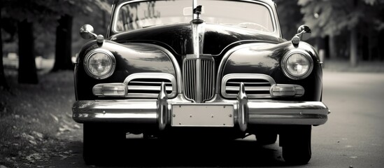 Photo of an old classic car.