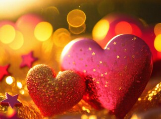 Valentine heart and stars design