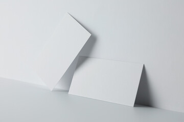 Blank business cards on white background. Mockup for design
