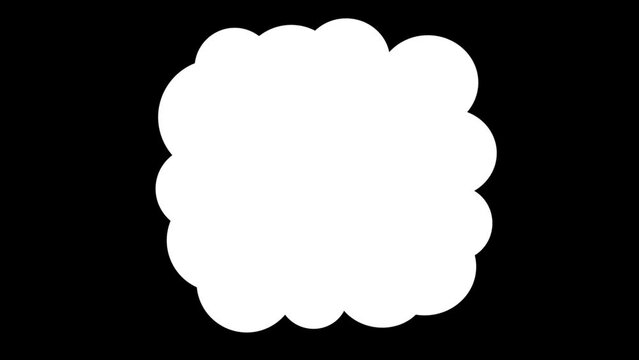 モクモクする雲の吹き出し　アニメ調　四角　30F