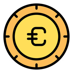 Euro Colored Outline Icon Design Vector