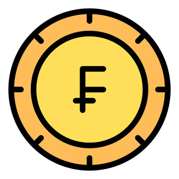 recommend clip art: Swiss Franc Colored Outline Icon Design Vector