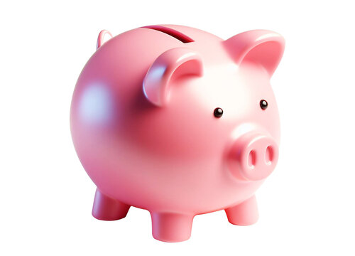 3D-rendered pink piggy bank, featuring charming details and presented in PNG format for versatile use. This asset adds a delightful touch of savings and whimsy to creative projects.